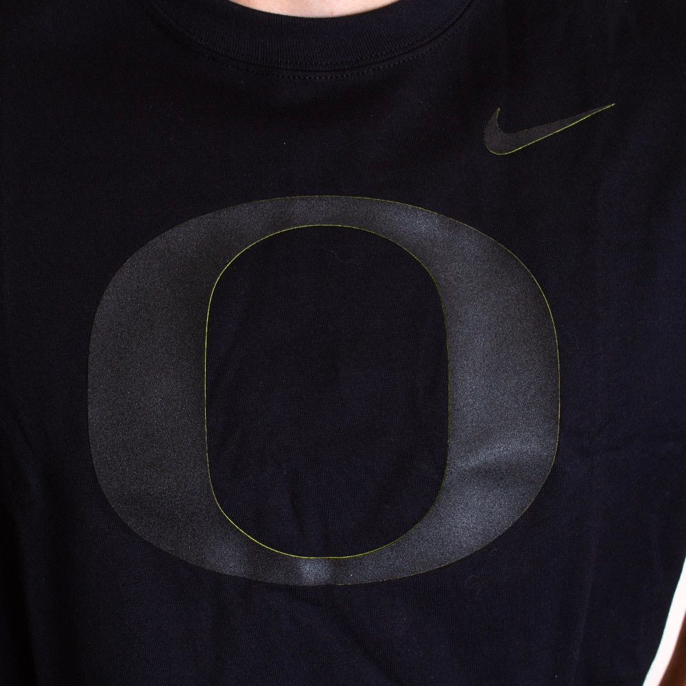 Classic Oregon O, Nike, Black, Crew Neck, Cotton, Men, Tonal, T-Shirt, 798799